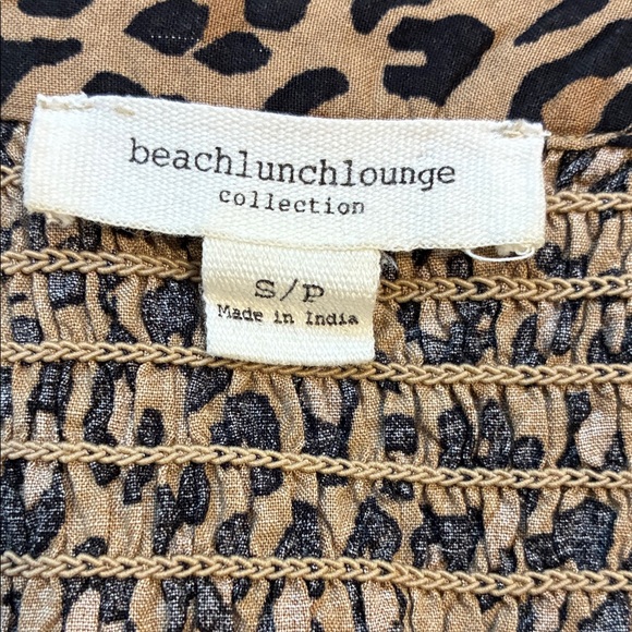 beachlunchlounge Leopard Print Button-Down Shirt - Tan & Black - Picture 7 of 9